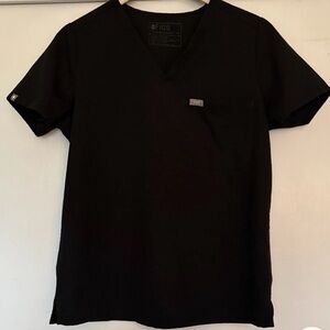 Figs Women's Black V-Neck Scrub Top